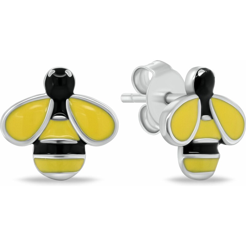 Brilio Silver Roztomilé strieborné náušnice Včielky EA1080W 66590789