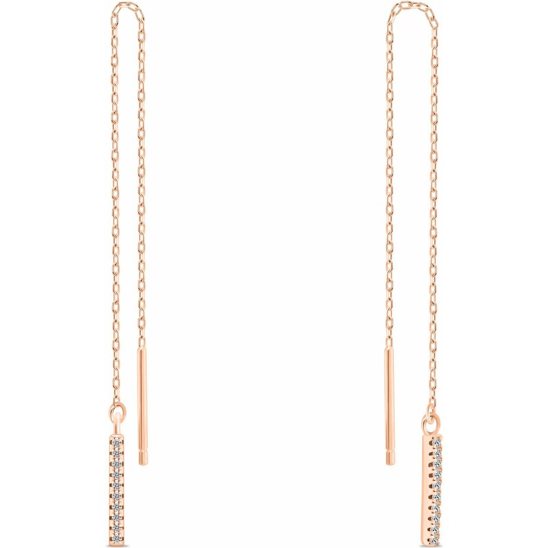 Brilio Silver Dlhé retiazkové náušnice so zirkónmi EA1007R 66631207