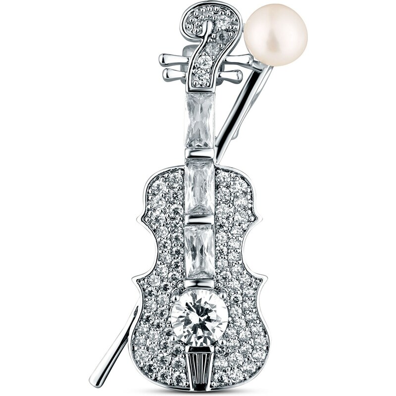 JwL Luxury Pearls Oslnivá perlová brošňa Husle JL0872 66590658