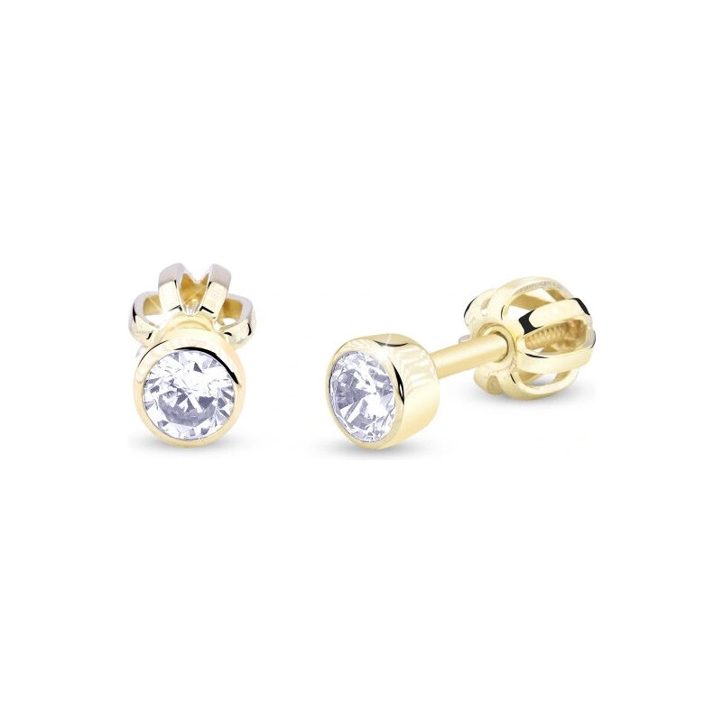 Cutie Jewellery Drobné náušnice zo žltého zlata so zirkónmi Z3034-30 66585855