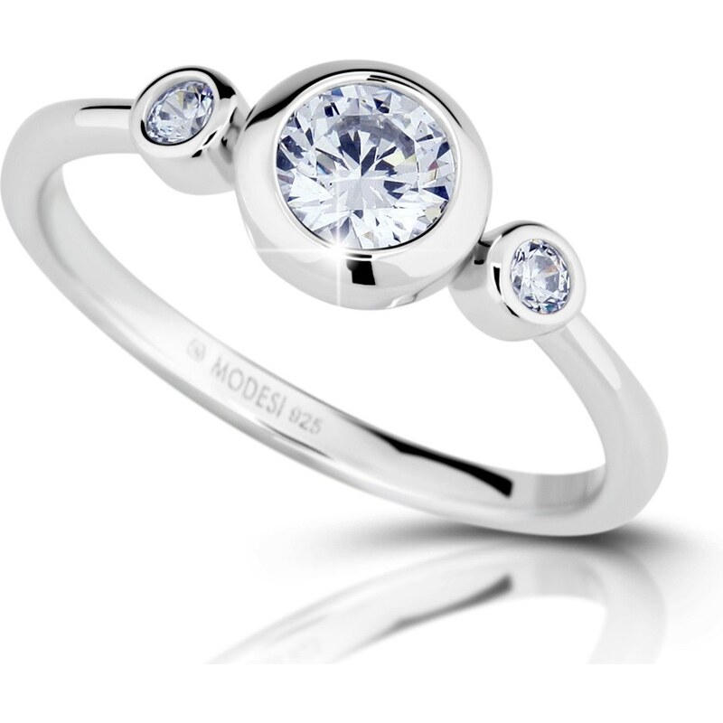 Modesi Módny strieborný prsteň so zirkónmi M02411 50 mm 66582940
