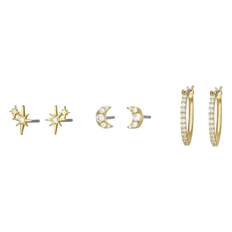 Fossil Pôvabný set pozlátených náušníc Moon JGFTSET1050 66592312