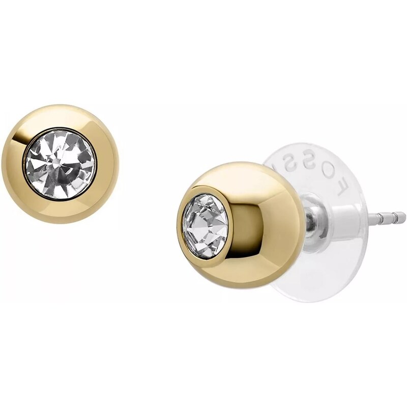 Fossil Pozlátené kôstkové náušnice so zirkónmi Bright Baubles 66593347