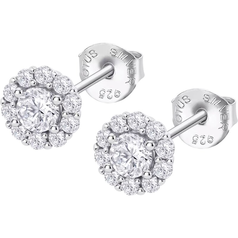 Lotus Silver Trblietavé strieborné náušnice kôstky s čírymi zirkónmi 66592183