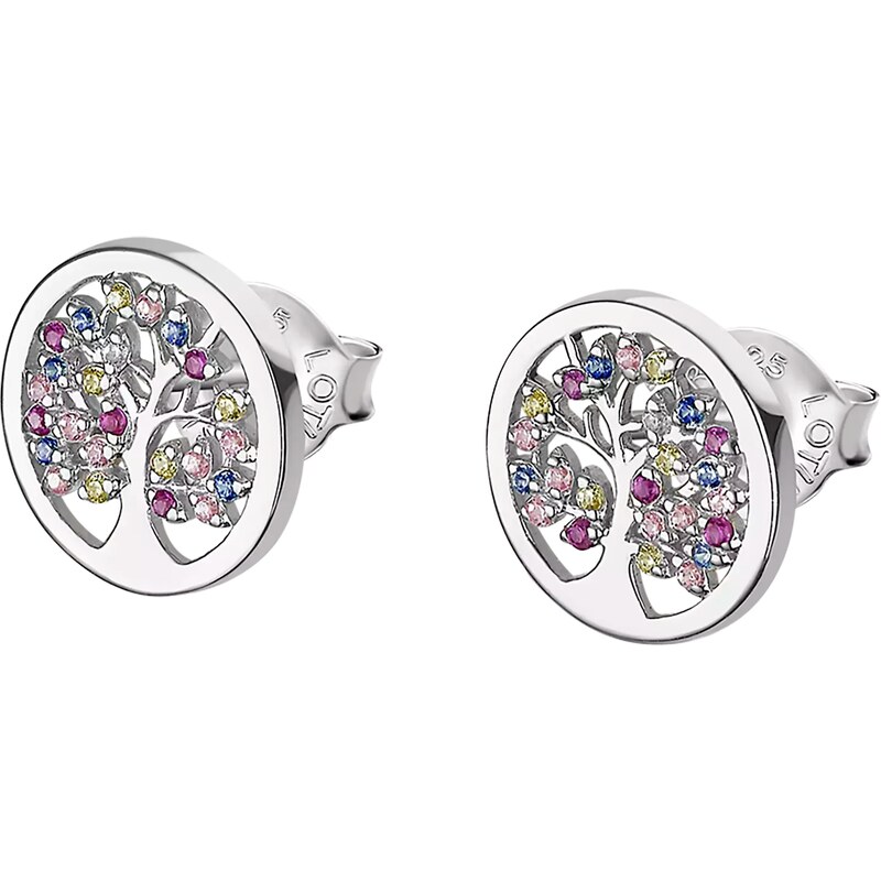 Lotus Silver Trblietavé strieborné náušnice pre ženy so zirkónmi Strom 66588069