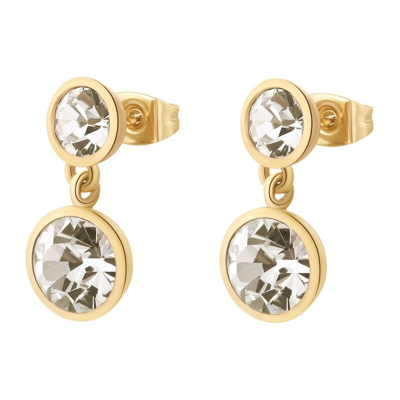 Brosway Elegantné pozlátené visiace náušnice s kryštálmi Symphonia 66591106