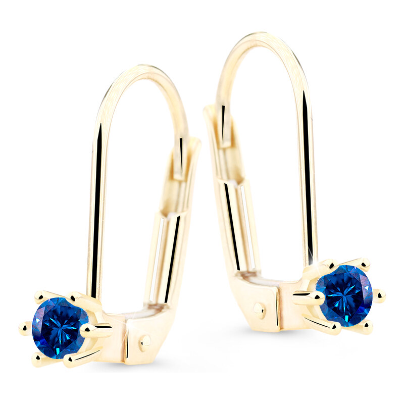 Cutie Diamonds Krásne visiace náušnice zo žltého zlata so zafírmi 66581429