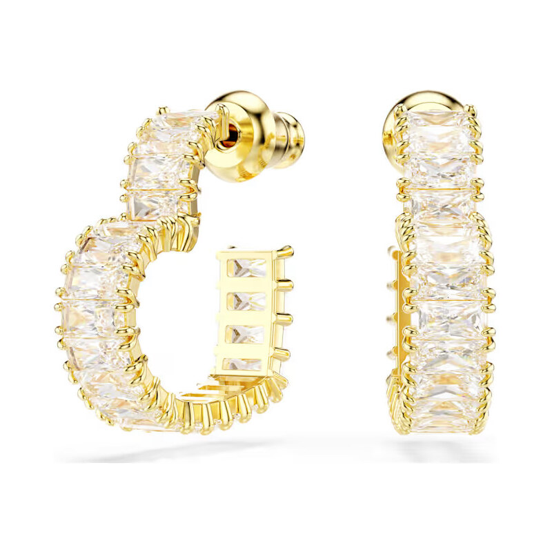 Swarovski Pozlátené srdiečkové náušnice s čírymi Swarovski zirkónmi 66580361