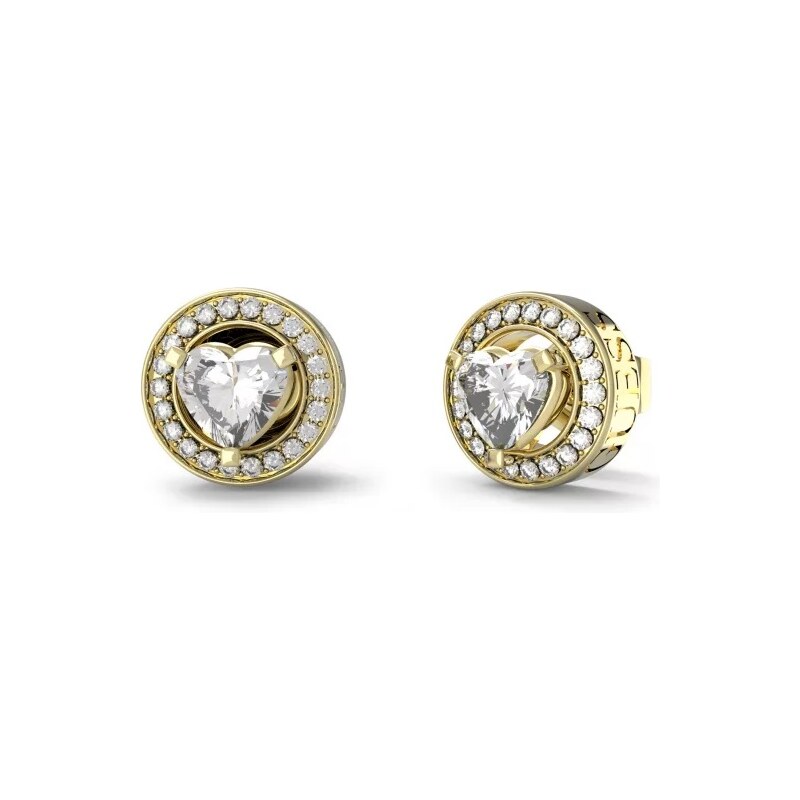 Guess Romantické pozlátené náušnice s čírymi zirkónmi M`ama Non M`ama 66595237