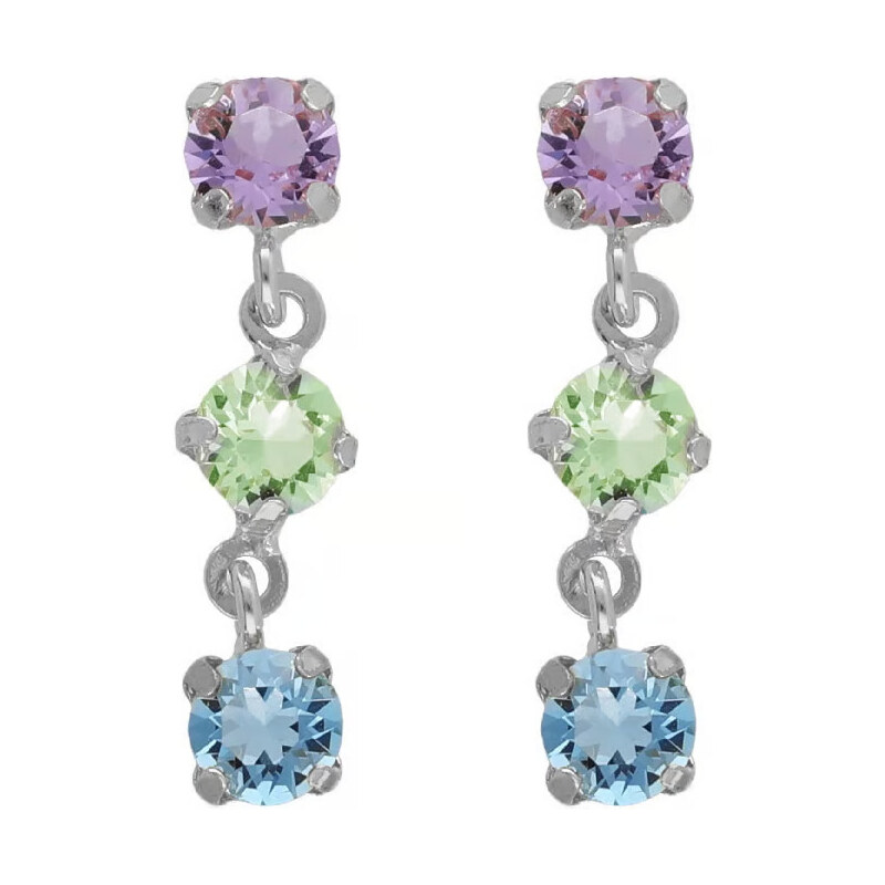 Victoria Cruz Pôvabné visiace náušnice s farebnými kryštálmi Ryver 66582245