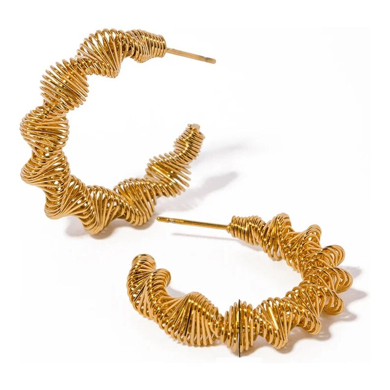 Troli Originálne pozlátené náušnice z ocele 66582184