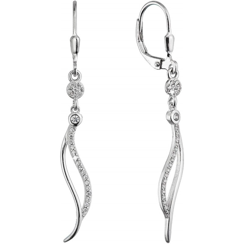 Evolution Group Elegantné dlhé náušnice Vlnky so zirkónmi 11541.1 66580286