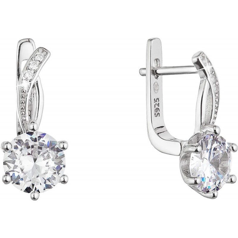 Evolution Group Elegantné strieborné náušnice s čírym zirkónom 11461.1 66590451
