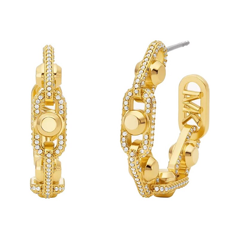 Michael Kors Pozlátené kruhové náušnice s kubickými zirkónmi Astor 66580031