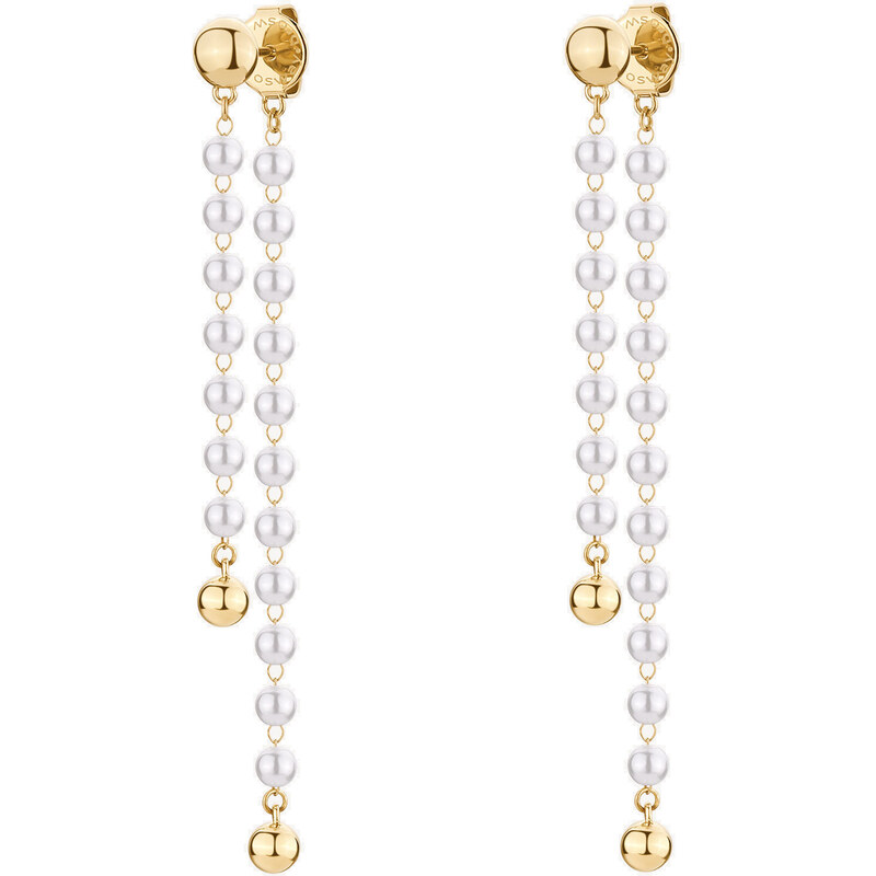 Brosway Dlhé pozlátené náušnice s perlami 2v1 Essential BNL102 66588484