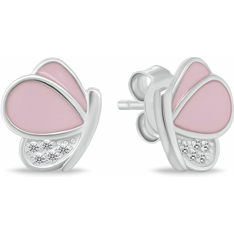 Brilio Silver Nežné strieborné náušnice Motýliky so zirkónmi EA1079W 66592990