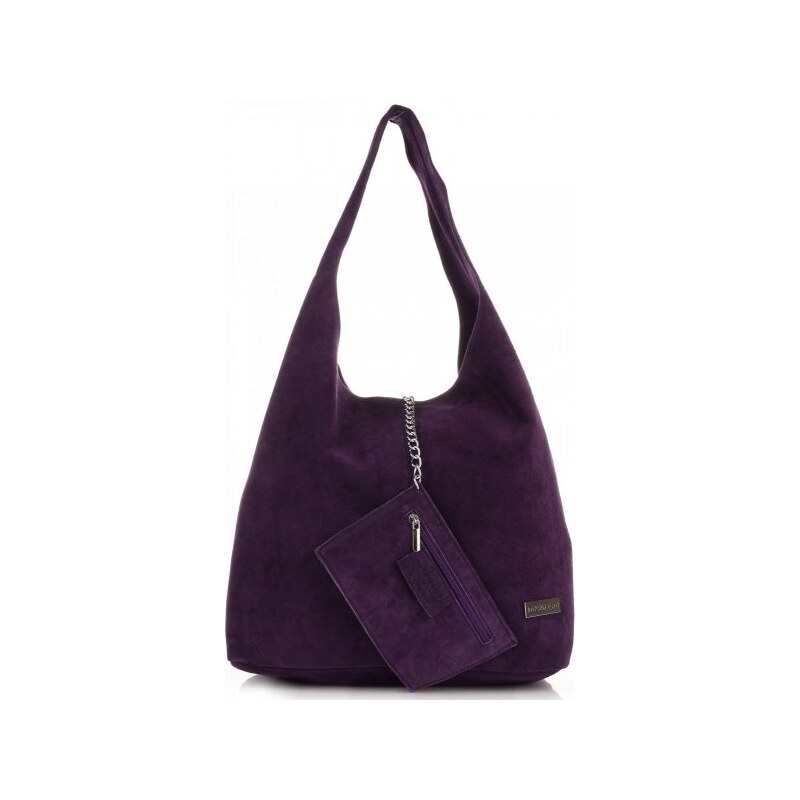 Kožené kabelka shopper bag Vittoria Gotti fialová V8802 64502423