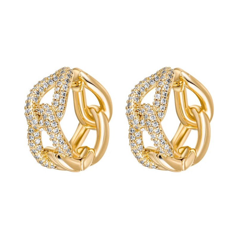 CRYSTalp Masívne pozlátené náušnice s kryštálmi Luxury 42311.G 66582999