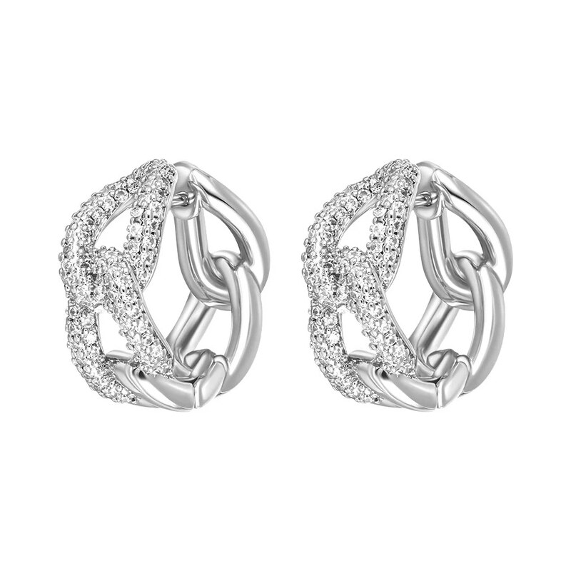 CRYSTalp Masívne kruhové náušnice s kryštálmi Luxury 42311.R 66586663