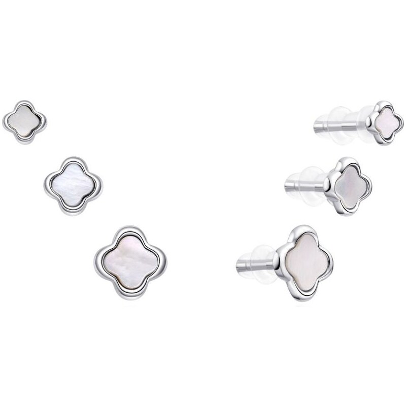 MOISS Strieborná sada pôvabných náušníc kôstky E0004636 (3 páry 66585040