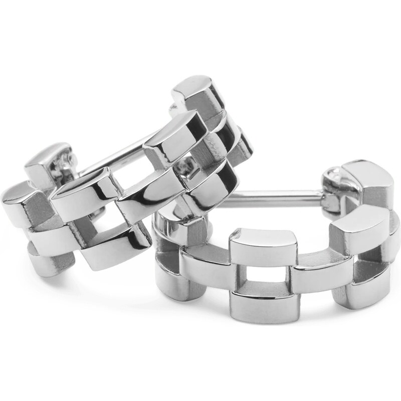 Daniel Wellington Módne kruhové náušnice z ocele 3-Link DW00401019 67280791