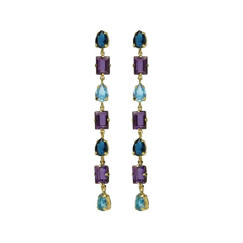 Victoria Cruz Luxusné dlhé náušnice s kryštálmi Balance A4719-12DT 66593108