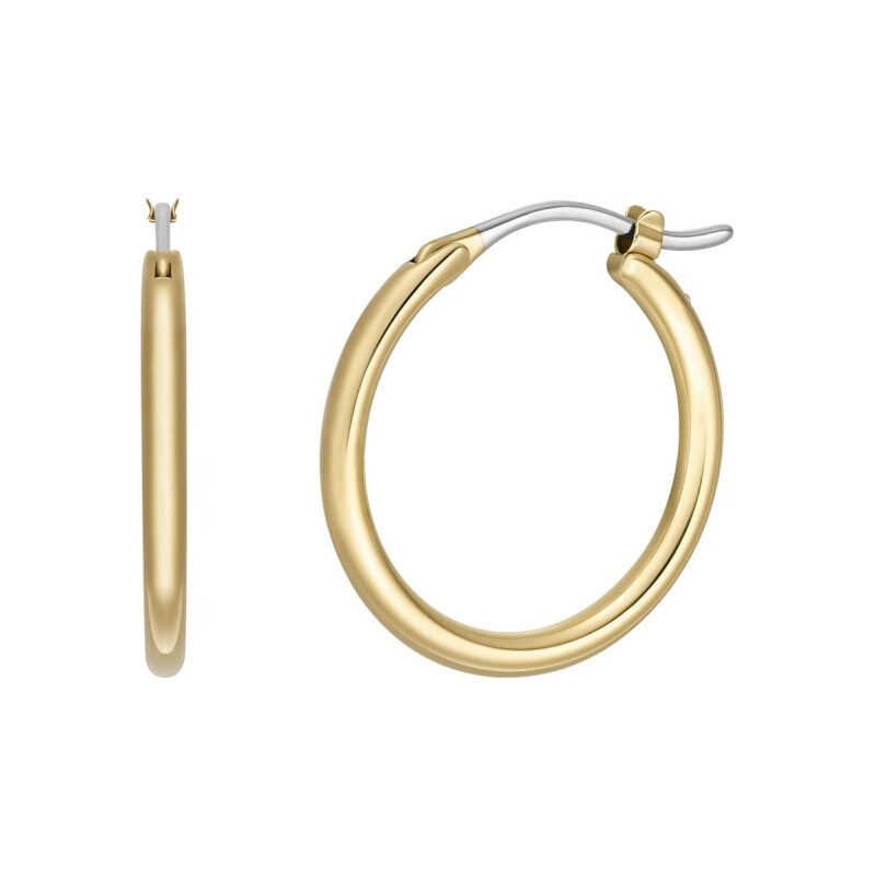 Fossil Pozlátené kruhové náušnice z ocele JOF00960710 66578358