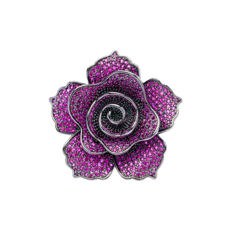 Oliver Weber Trblietavá kvetinová brošňa s kryštálmi Peony 58053 66595095