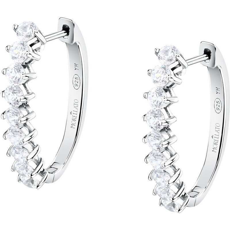 Morellato Strieborné oválne náušnice s kubickými zirkónmi Tesori 66578728