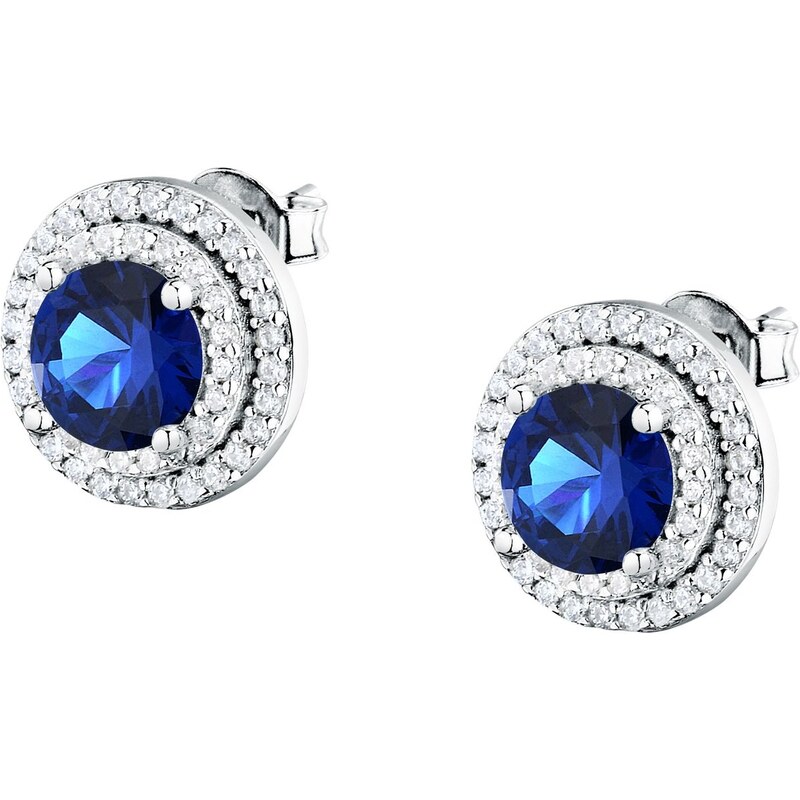 Morellato Elegantné strieborné náušnice s modrým zirkónom Tesori 66581121