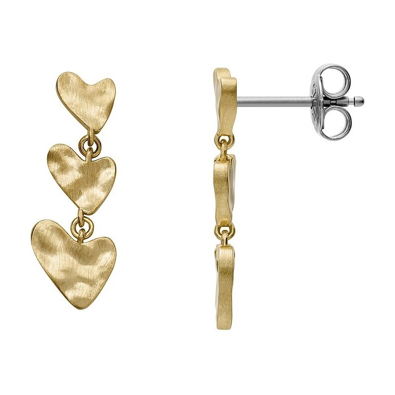 Skagen Pozlátené dlhé náušnice Anja Hearts SKJ5011710 66585025