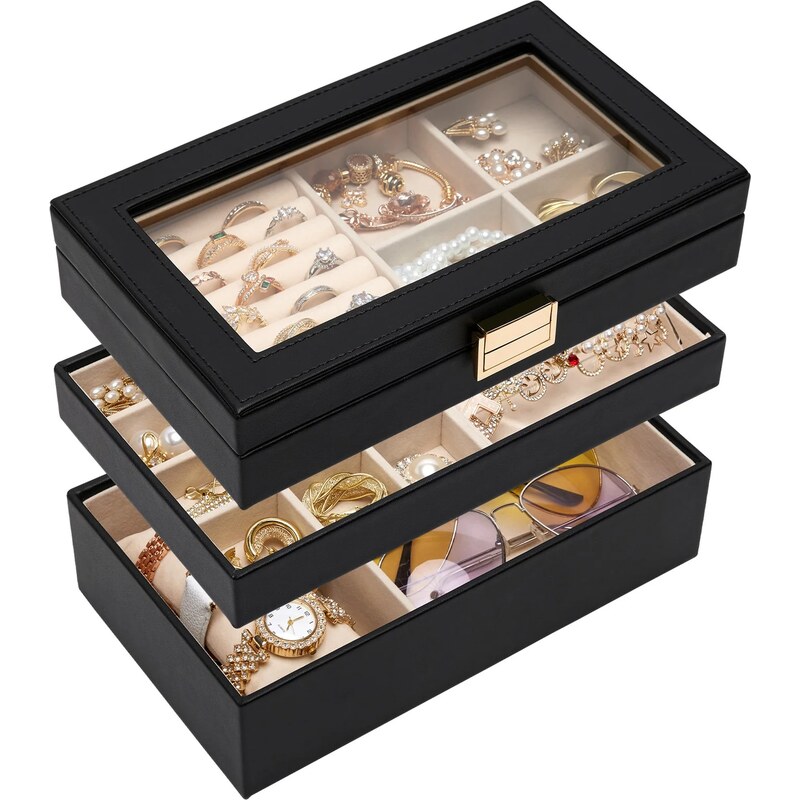 Troli Trojposchodový čierny organizér na šperky 66594070