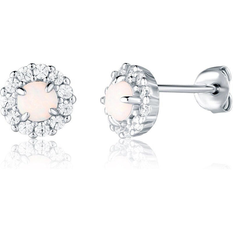 JVD Trblietavé strieborné náušnice s umelým opálom SVLE3034X61O100 66587499