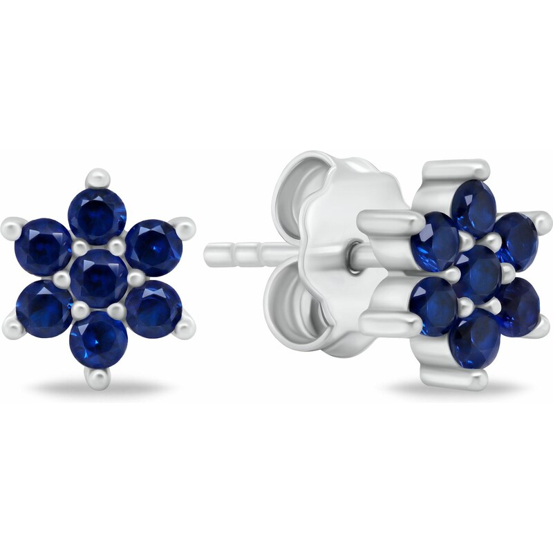 Brilio Silver Pôvabné strieborné náušnice s modrými zirkónmi EA846WB 66582681