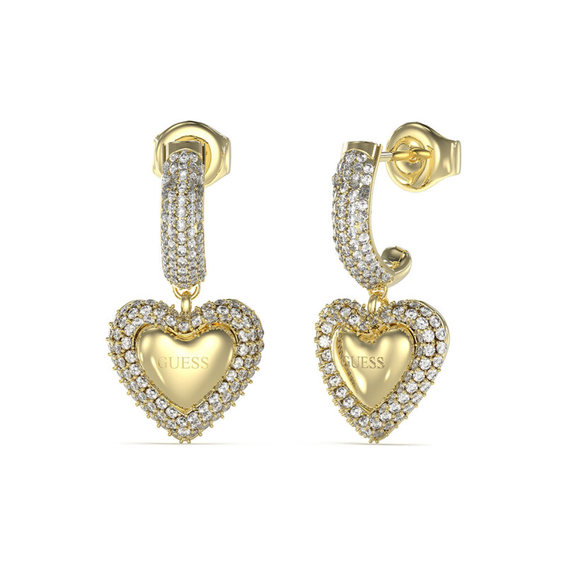 Guess Pozlátené oceľové náušnice Beloved JUBE05021JWYGT/U 66592281