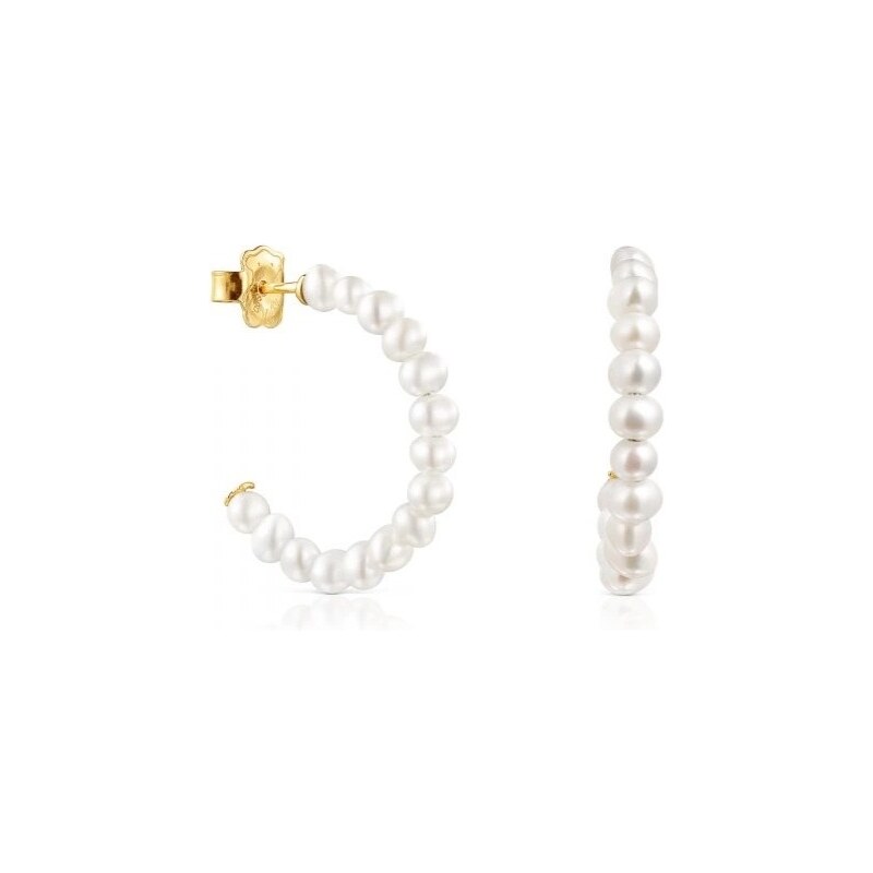 Tous Pozlátené kruhové náušnice z perál Gloss 1003432100 66587659