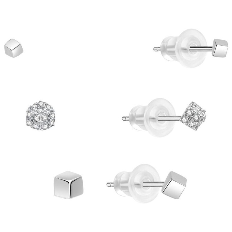 MOISS Minimalistická sada strieborných náušníc E0004884 (3 páry 66585703