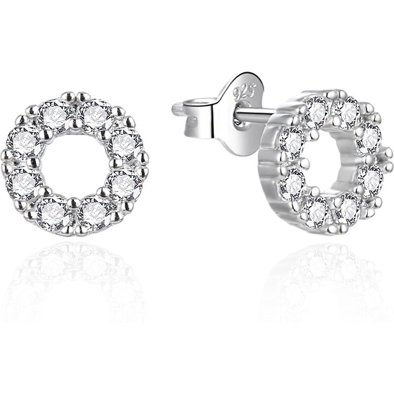 Agato Strieborné náušnice s čírymi zirkónmi Kruh AGT-E178PW 66588398