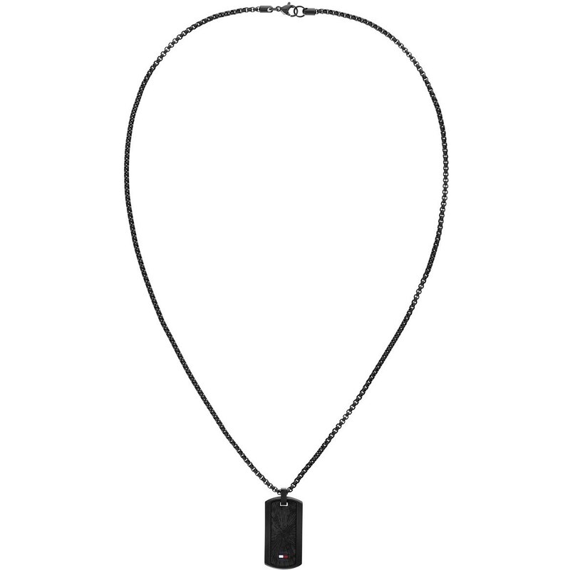 Tommy Hilfiger Čierny pánsky náhrdelník s vojenskou známkou Jameson 66583872