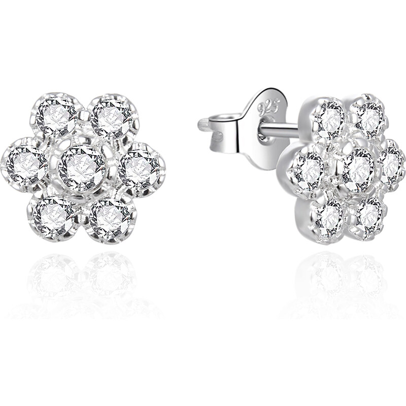 Agato Strieborné náušnice Kytičky s čírymi zirkónmi AGT-E179PW 66592895