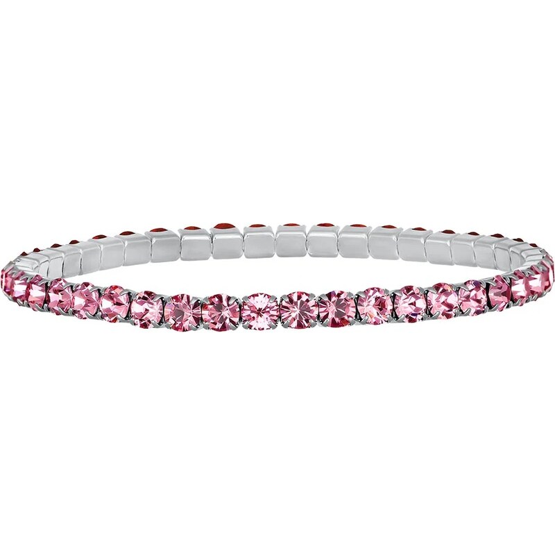 CRYSTalp Elastický tenisový náramok s ružovými kryštálmi Swarovski 66585407