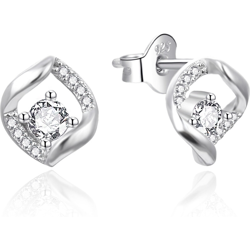 Agato Elegantné strieborné kôstky so zirkónmi AGT-E237PW 67123006