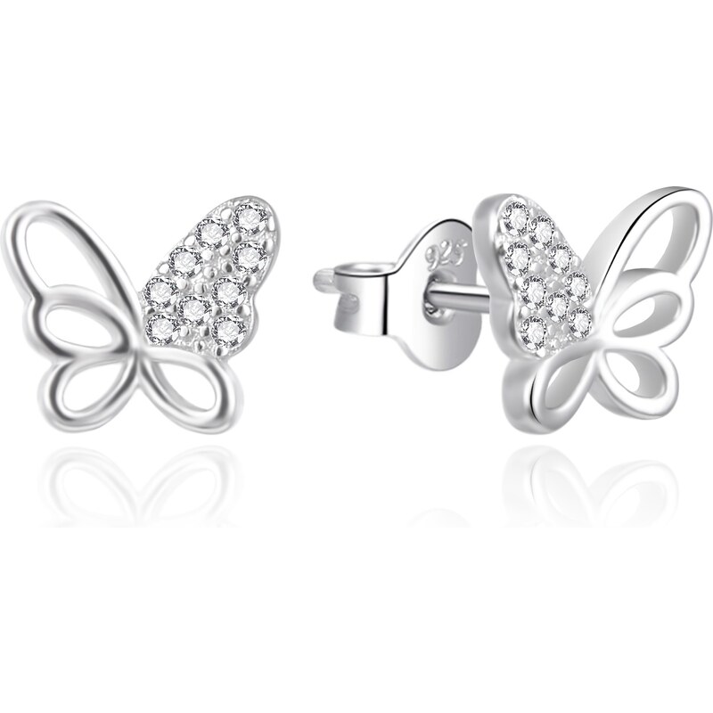 Agato Strieborné motýlikové náušnice so zirkónmi AGT-E212PW 67391303