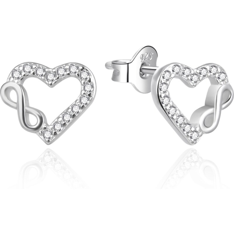 Agato Strieborné náušnice Srdiečka s nekonečnom AGT-E230PW 66587128