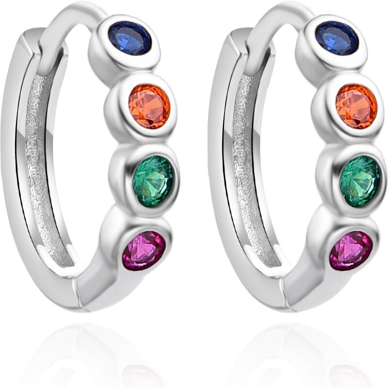 Agato Krásne strieborné náušnice kruhy so zirkónmi AGT-E248KC 66587280