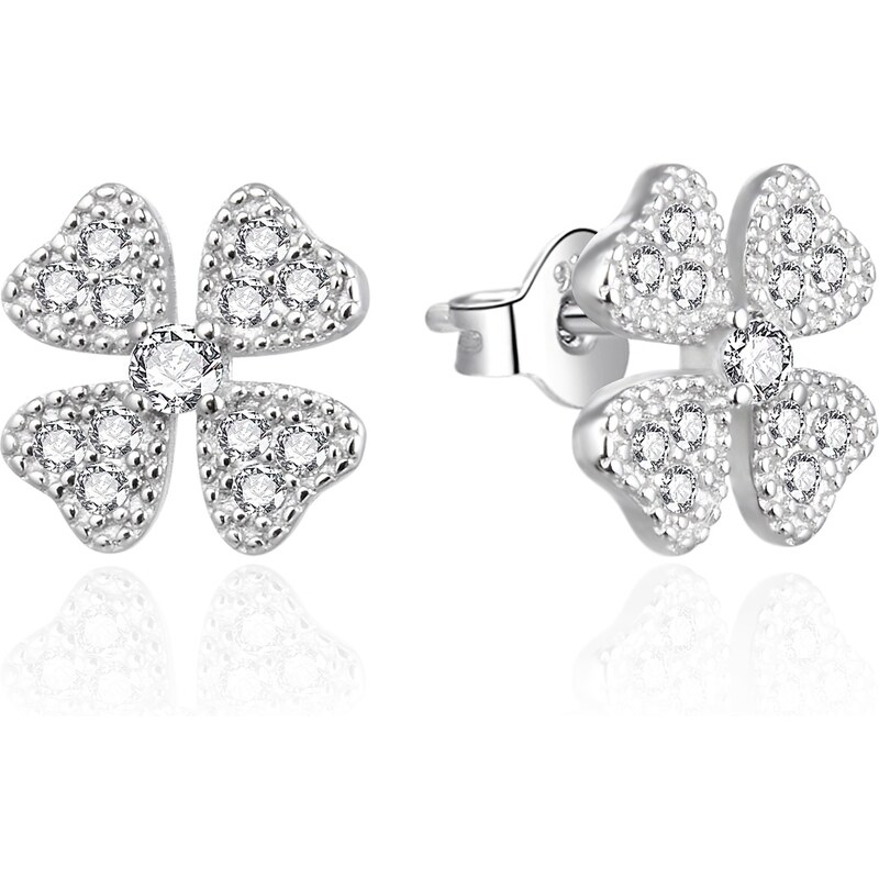 Agato Trblietavé strieborné náušnice Štvorlístok AGT-E198PW 66595357