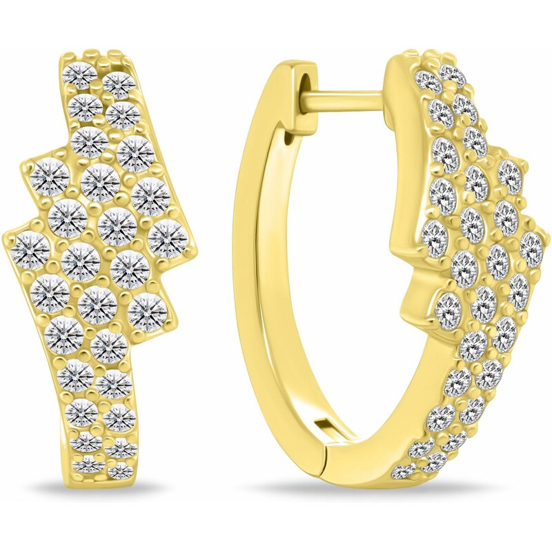 Brilio Silver Pozlátené kruhové náušnice s trblietavými zirkónmi 66587061