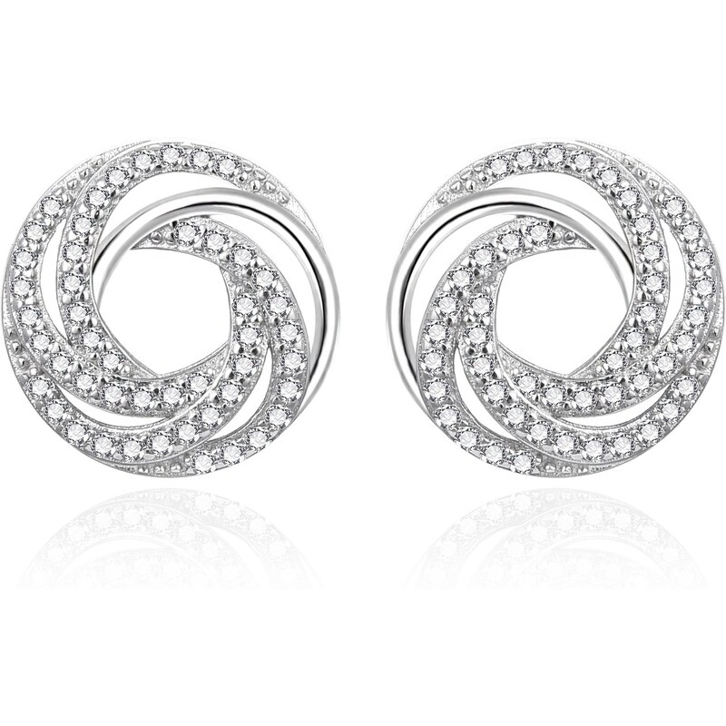 Agato Blyštivé strieborné náušnice Prepletené kolieska AGT-E238PW 66590832