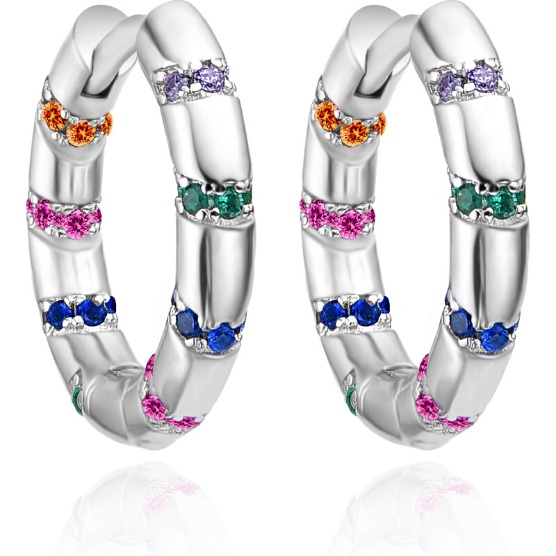 Agato Hravé kruhové náušnice s farebnými zirkónmi AGT-E252KC 66590340