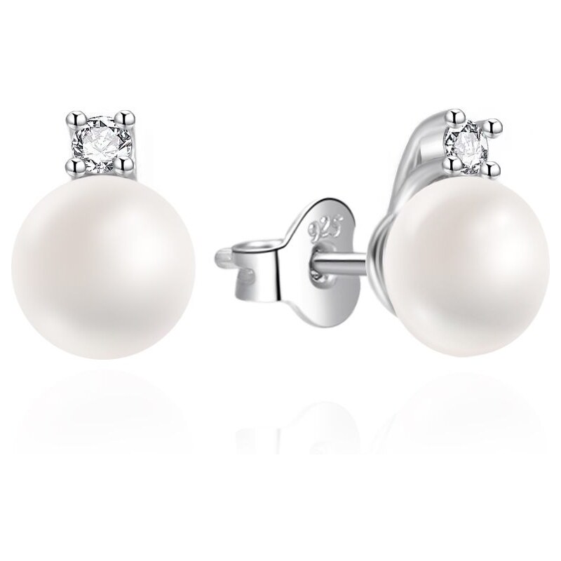 Agato Módne strieborné náušnice s perlou a zirkónmi AGT-E242PW-P8 66594755